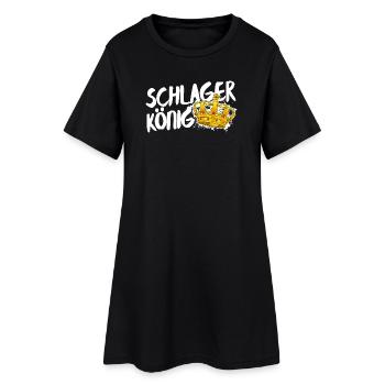 Schlagerkönig Schlager König Krone Statement - Frauen T-Shirt-Kleid - Schwarz - Vorne