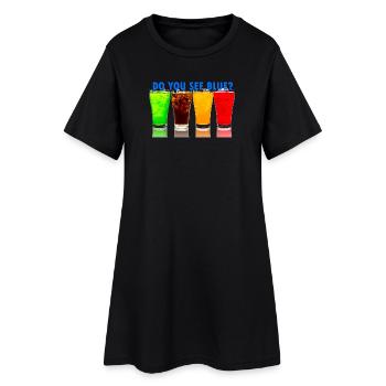 Tu vois du bleu ? Boissons colorées - Robe T-shirt Femme - noir - Devant