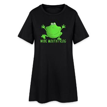 Laughing frog - Women’s T-Shirt Dress - black - Front
