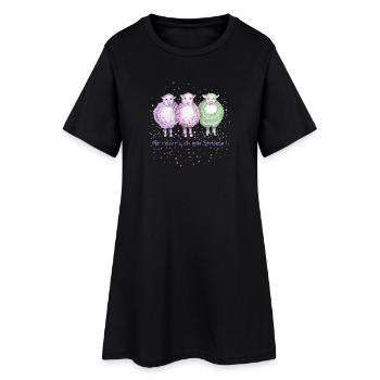 3 Schafe " Mir reichts ich geh Stricken ! " - Frauen T-Shirt-Kleid - Schwarz - Vorne