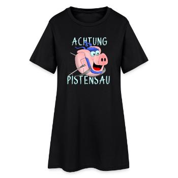 Attention à la piste - Robe T-shirt Femme - noir - Devant