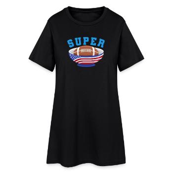 American Football Final Champions Team Fan Funny - Women’s T-Shirt Dress - black - Front
