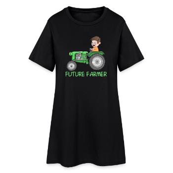 Nachwuchs Landwirt - Bauer - future farmer - Frauen T-Shirt-Kleid - Schwarz - Vorne