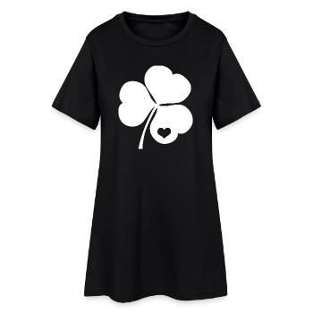 Trèfle irlandais avec coeur - Robe T-shirt Femme - noir - Devant
