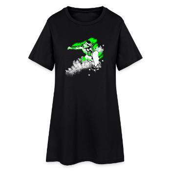 Snowboarder - Frauen T-Shirt-Kleid - Schwarz - Vorne