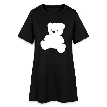 Ein einfacher Teddybär - Frauen T-Shirt-Kleid - Schwarz - Vorne