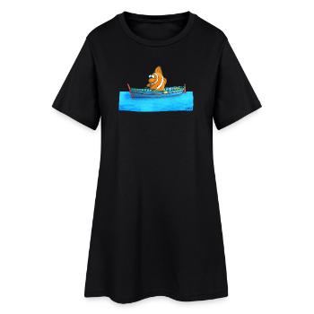 Poisson clown drôle - Robe T-shirt Femme - noir - Devant