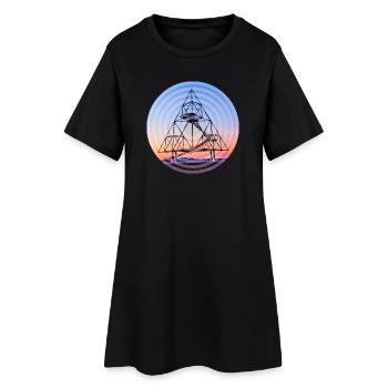 Tetrahedron circles - Women’s T-Shirt Dress - black - Front