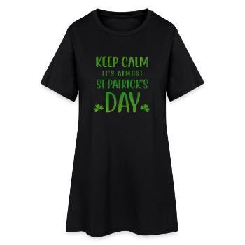 Keep Calm is Almost St Patrick's Day - Robe T-shirt Femme - noir - Devant