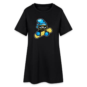 snowboard de sports d'hiver - Robe T-shirt Femme - noir - Devant