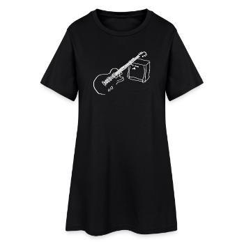 Electric guitar white - Women’s T-Shirt Dress - black - Front