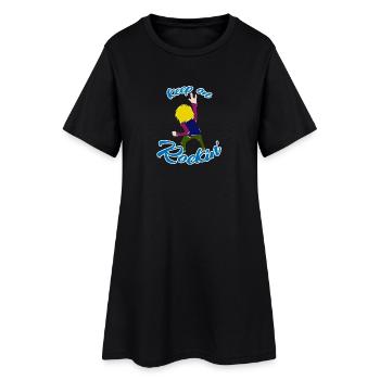 Rock 'n' Roll - Frauen T-Shirt-Kleid - Schwarz - Vorne