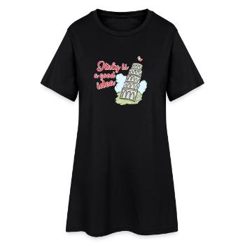 Italie - Robe T-shirt Femme - noir - Devant