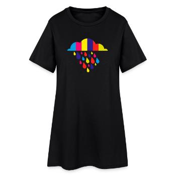 coloré pluie d'automne - Robe T-shirt Femme - noir - Devant