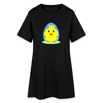 Poussins, Pâques, animaux pour enfants, douces frises - Robe T-shirt Femme - noir - Devant