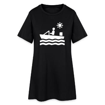 Conducteur de bateau - Robe T-shirt Femme - noir - Devant