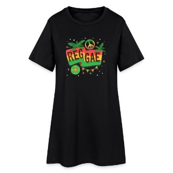 Ambiance arc-en-ciel du drapeau reggae - Robe T-shirt Femme - noir - Devant