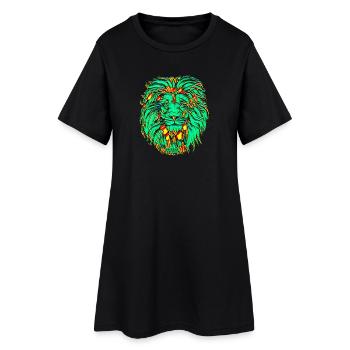 Lumière de lion dans une frénésie de néons - Robe T-shirt Femme - noir - Devant