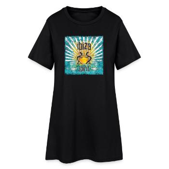Ibiza Spirit Sonnenkunst Design - Frauen T-Shirt-Kleid - Schwarz - Vorne