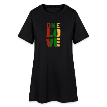 Ruban One Love Reggae - Robe T-shirt Femme - noir - Devant