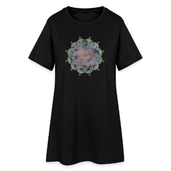 yoga - Robe T-shirt Femme - noir - Devant