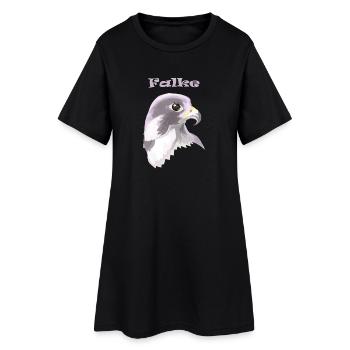 faucon - Robe T-shirt Femme - noir - Devant