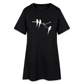 Oiseaux sur la branche - Robe T-shirt Femme - noir - Devant