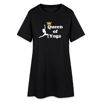 Queen of Yoga - Frauen T-Shirt-Kleid - Schwarz - Vorne