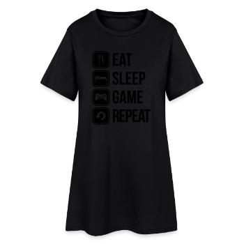 eat sleep game repeat - Robe T-shirt Femme - noir - Devant