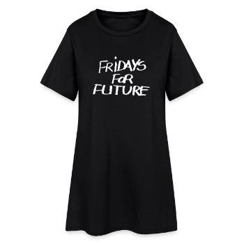 Fridays for future - Frauen T-Shirt-Kleid - Schwarz - Vorne