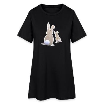 Lapins de Pâques par derrière - Robe T-shirt Femme - noir - Devant