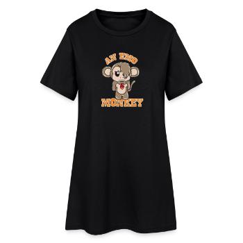 Singe Emo - Robe T-shirt Femme - noir - Devant