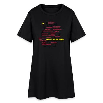 deutschland land karte - Frauen T-Shirt-Kleid - Schwarz - Vorne