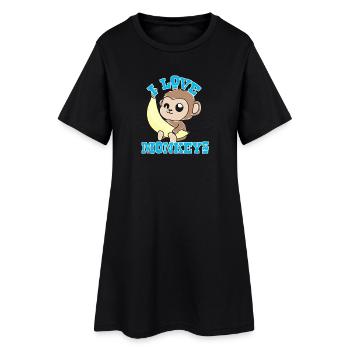 singes - Robe T-shirt Femme - noir - Devant