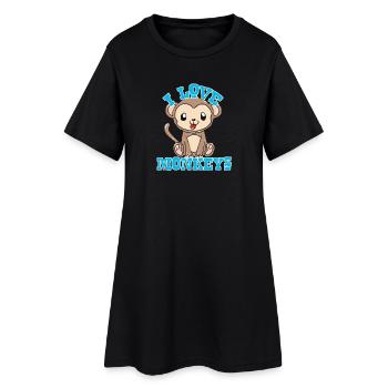 singes - Robe T-shirt Femme - noir - Devant