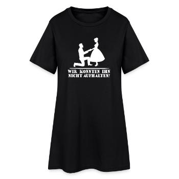 Hochzeit Junggesellenabschied Polterabend JGA - Frauen T-Shirt-Kleid - Schwarz - Vorne