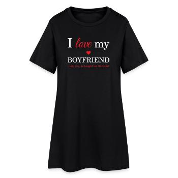 J'aime mon petit ami - Robe T-shirt Femme - noir - Devant
