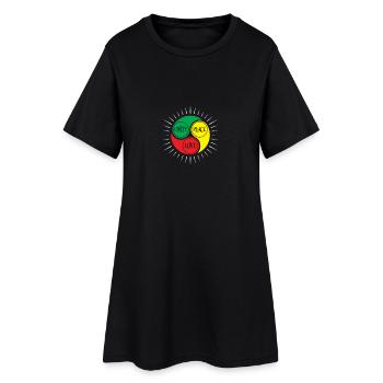 Mind Peace Love Triad Circle - Frauen T-Shirt-Kleid - Schwarz - Vorne