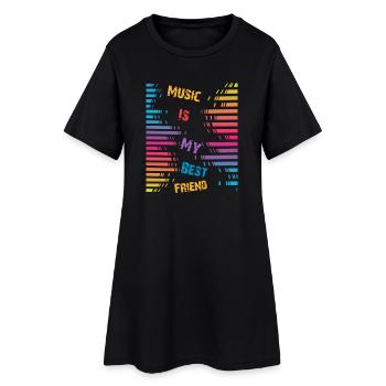Music is my best friend - Women’s T-Shirt Dress - black - Front