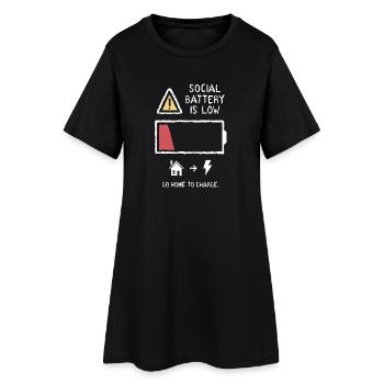 Social Battery - Robe T-shirt Femme - noir - Devant