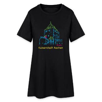 Kaiserstadt Aachen, Handzeichnung Ponttor - Frauen T-Shirt-Kleid - Schwarz - Vorne