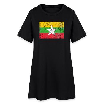 Myanmar Flagge Birma Birmanien Fahne Flagge - Frauen T-Shirt-Kleid - Schwarz - Vorne
