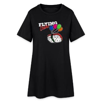 Running Sushi Flying Saying Japan Food Drôle - Robe T-shirt Femme - noir - Devant