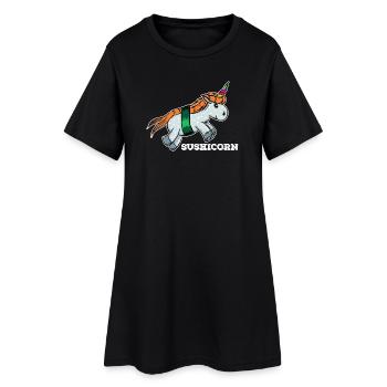 Sushi licorne japon nourriture japonaise préférée nourriture - Robe T-shirt Femme - noir - Devant