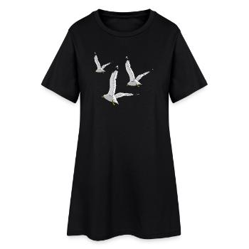 moewe vogel strand urlaub - Frauen T-Shirt-Kleid - Schwarz - Vorne
