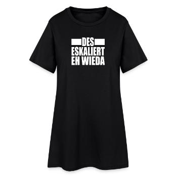 DES ESKALIERT EH WIEDA - Frauen T-Shirt-Kleid - Schwarz - Vorne