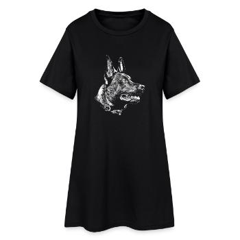 kopf Malinois - Frauen T-Shirt-Kleid - Schwarz - Vorne
