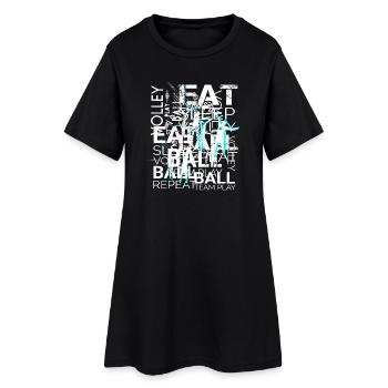 Art de texte de volleyball - Robe T-shirt Femme - noir - Devant