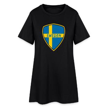Suède Armoiries / Cadeau Scandinavie - Robe T-shirt Femme - noir - Devant