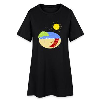 vacances - Robe T-shirt Femme - noir - Devant